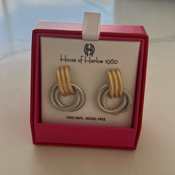 32. House of Harlow two-tone earrings - Picture 2 of 2